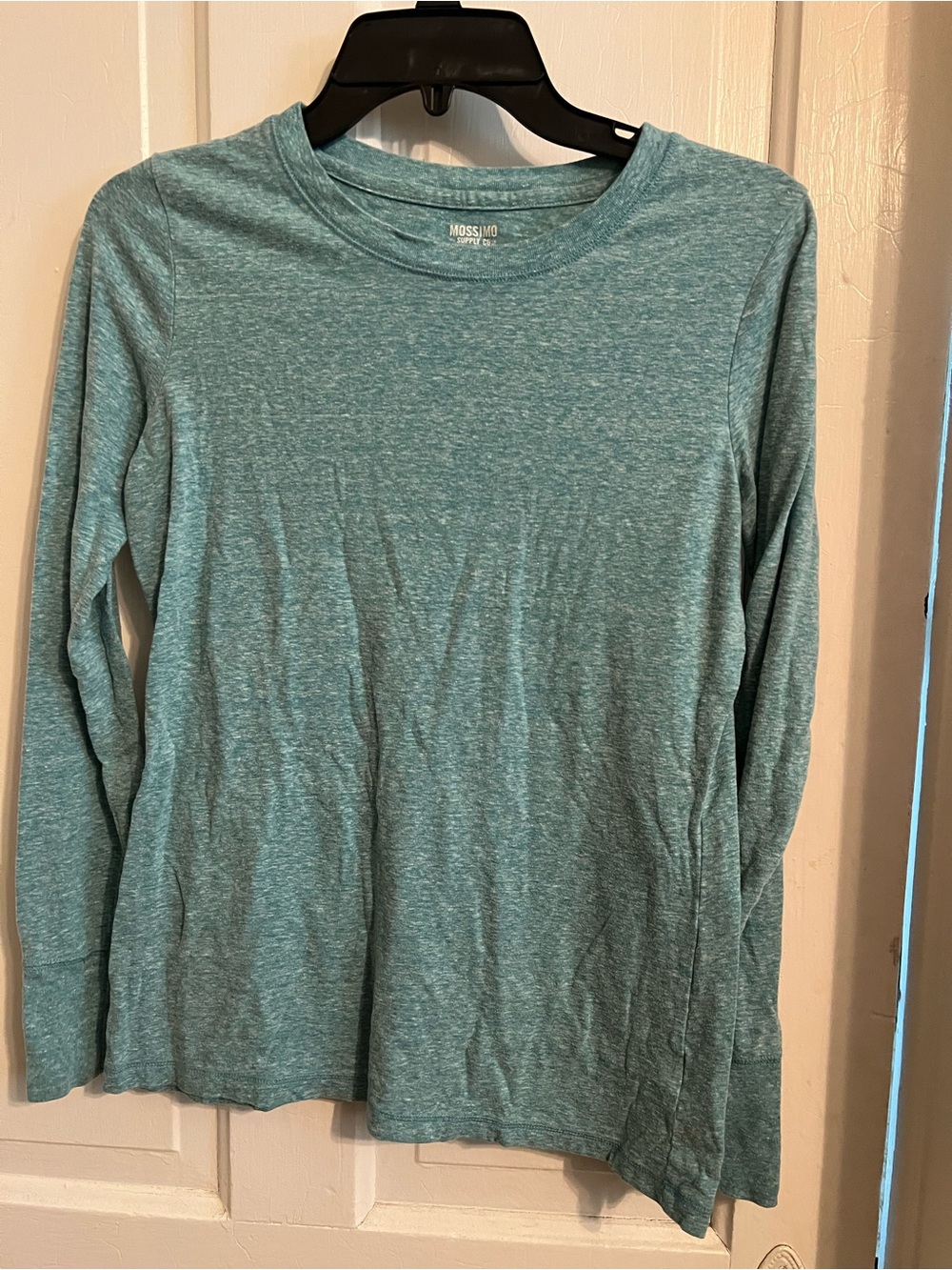 Mossimo Supply Co. Long-Sleeve Heather Teal Crewneck Tee